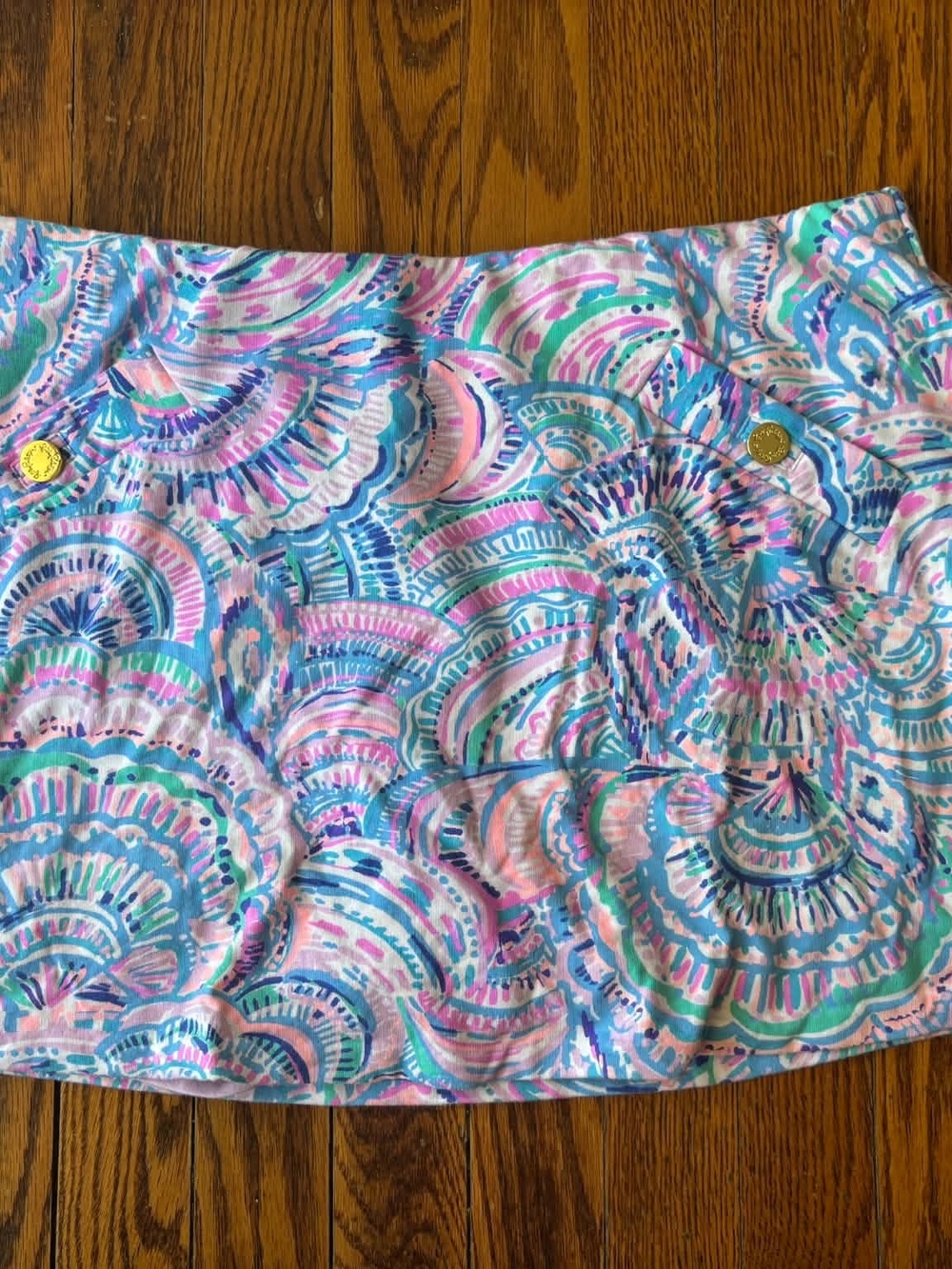 Lilly Pulitzer Pink, Blue & Teal Printed Mini Skort